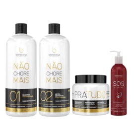 Kit Bórabella Progressiva Not Cry More 2 x 1 Litro + Máscara PraTudo 1 Kg + SOS Extreme 240 ml
