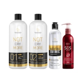 Kit Bórabella Progressiva Not Cry More 2 x 1 Litro + Neutra Quimic 500 ml + SOS Extreme
