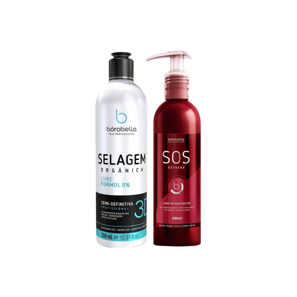 Kit Bórabella Selagem 3D Semi Definitiva Orgânica 350 ml + SOS Extreme Kit Bórabella Selagem 3D Semi Definitiva Orgânica 350 ml + SOS Extreme