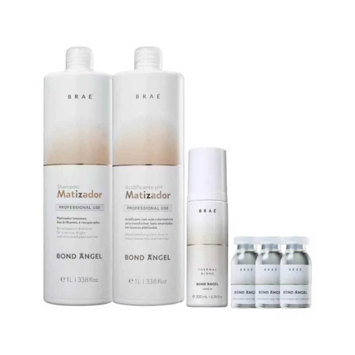 KIt Braé Bond Angel Duo Litro + Leave-in + 3 Ampolas KIt Braé Bond Angel Duo Litro + Leave-in + 3 Ampolas