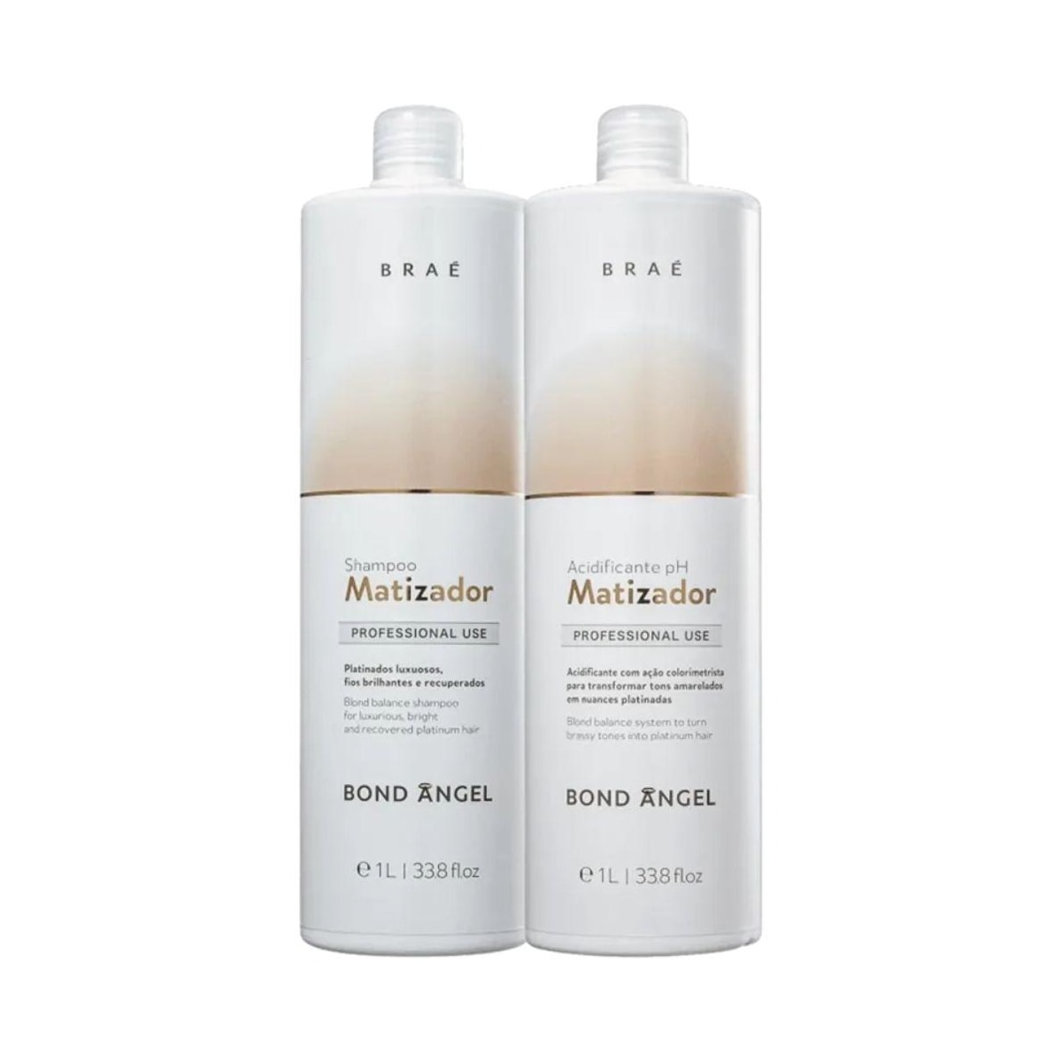 Kit Braé Bond Angel Shampoo Matizador 1 Litro + Acidificante 1 Litro