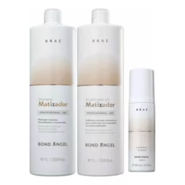 Kit Braé Bond Angel Shampoo Matizador 1 Litro + Acidificante 1 Litro + Leave-in 200 ml