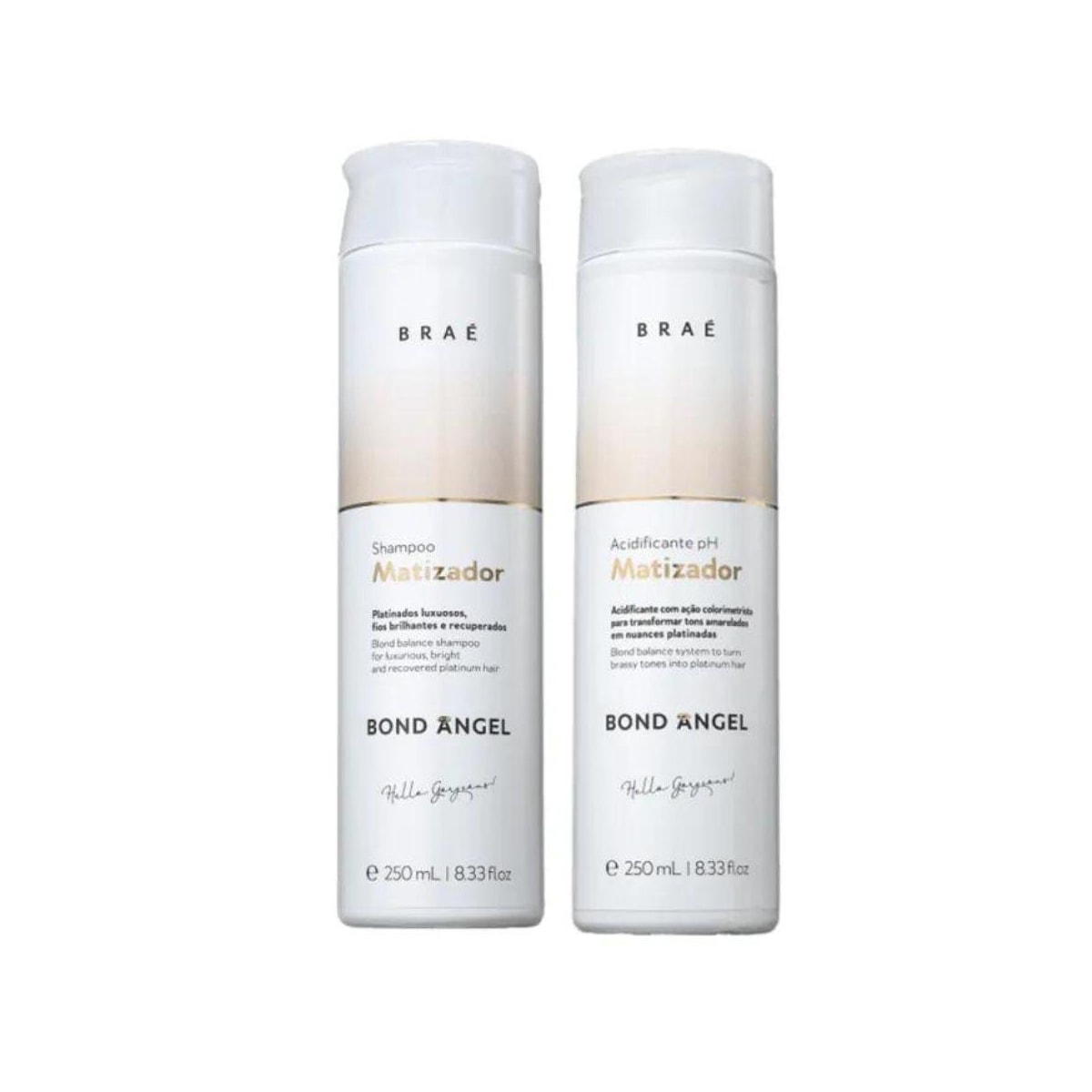 Kit Braé Bond Angel Shampoo Matizador 250 ml + Acidificante 250 ml