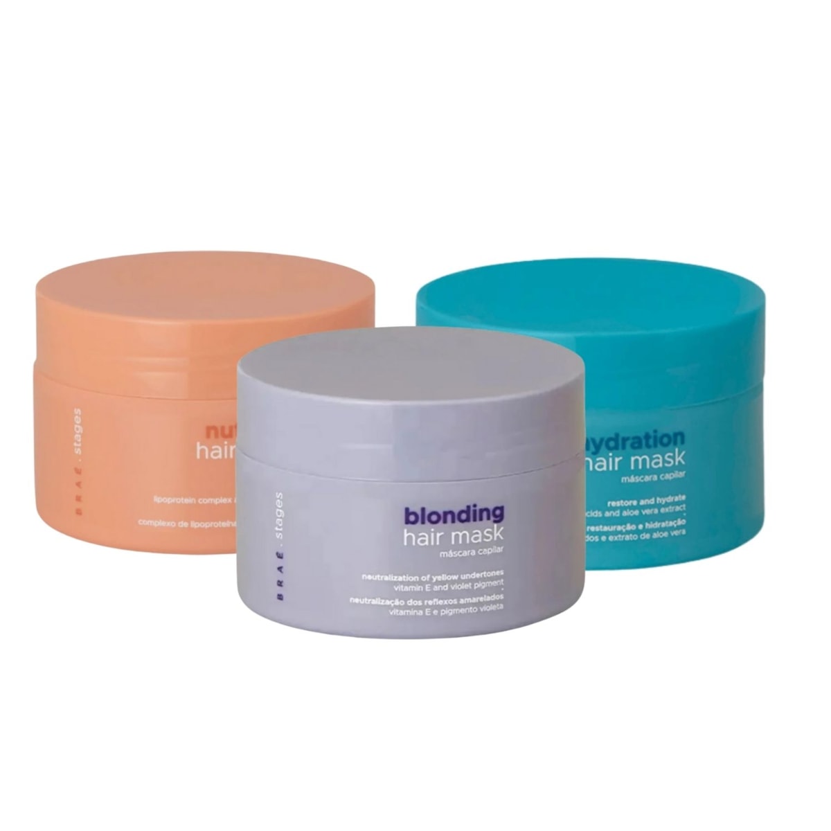 Kit Braé Cronograma Capilar Nutrition Hydration Blonding Máscaras 3 x 200 g Kit Braé Cronograma Capilar Nutrition Hydration Blonding Máscaras 3 x 200 g