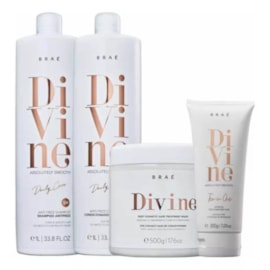 Kit Braé Divine Shampoo + Condicionador 1 Litro + Máscara 500 g + Leave 200 g