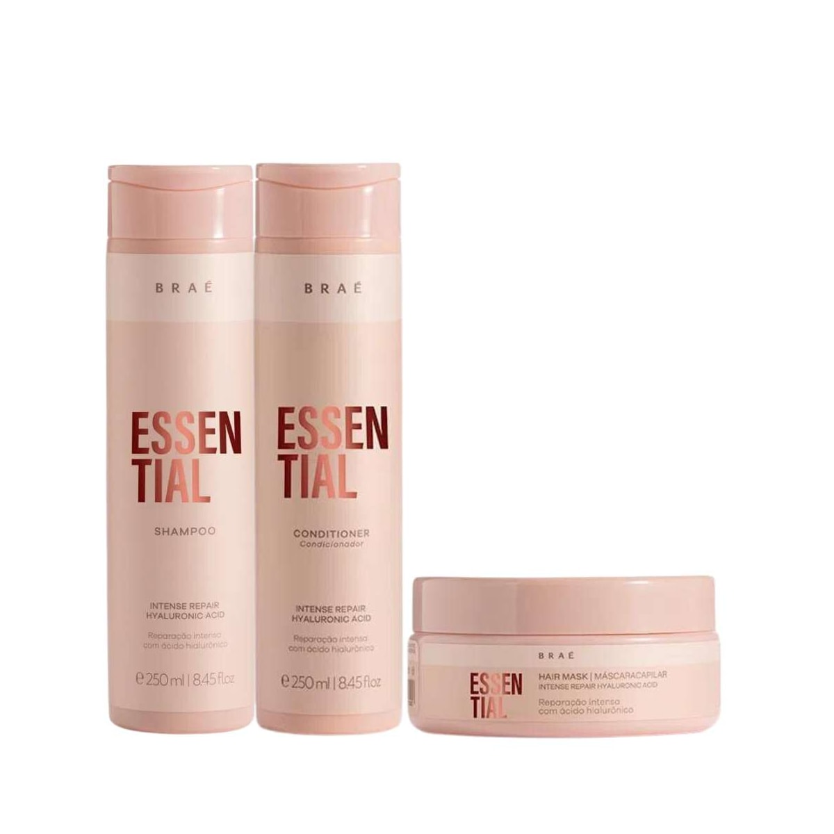 Kit Braé Essential Shampoo 250 ml + Condicionador 250 ml + Máscara 200 g