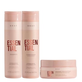 Kit Braé Essential Shampoo 250 ml + Condicionador 250 ml + Máscara 200 g