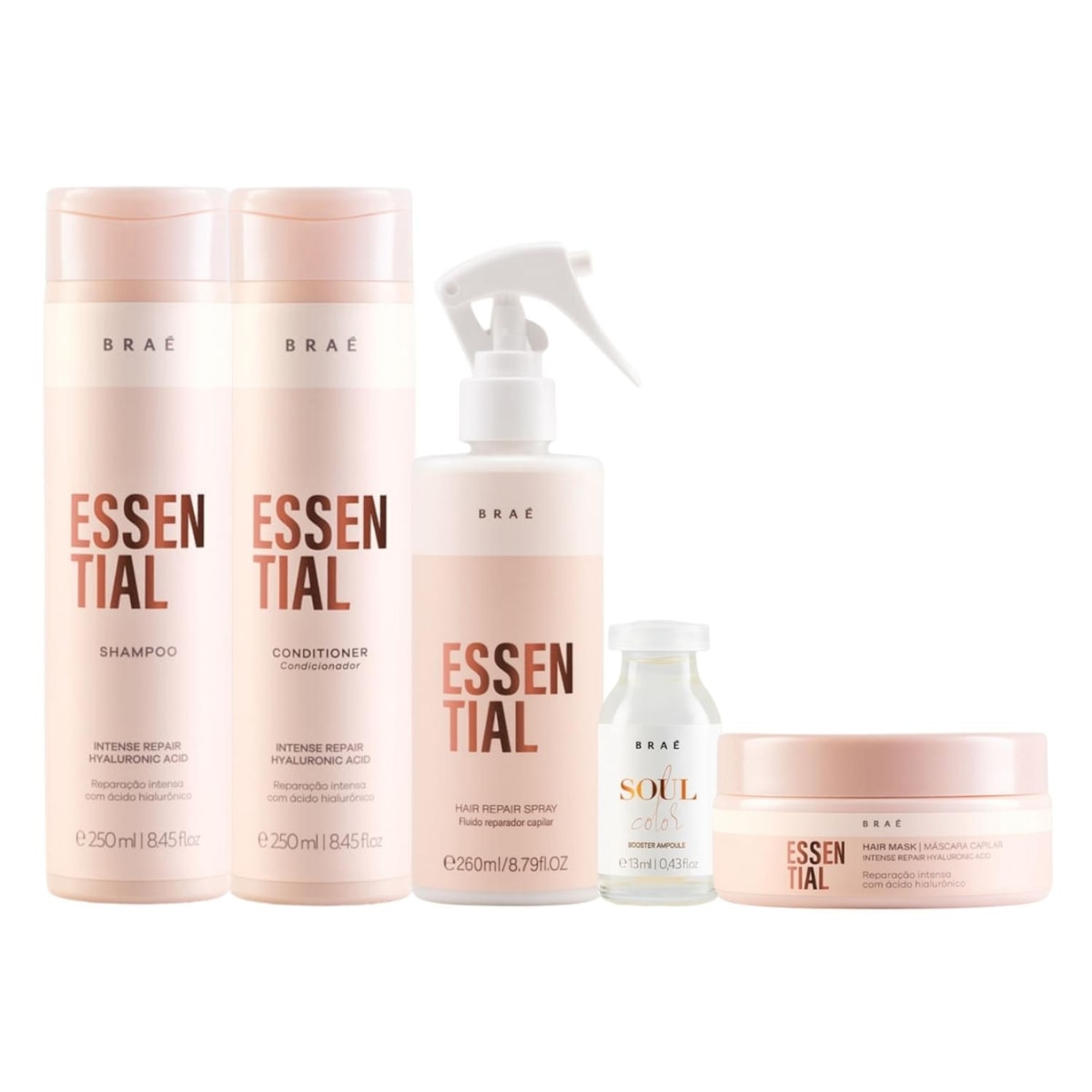 Kit Braé Essential Soul Tratamento 5 Produtos Kit Braé Essential Soul Tratamento 5 Produtos