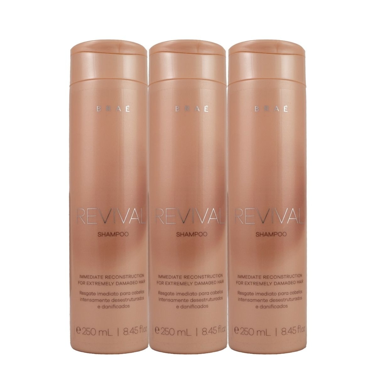 Kit Braé Revival 3 Shampoo Reconstrutor 250 ml