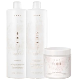 Kit Braé Soul Color Shampoo + Condicionador 1 Litro + Máscara 500 g