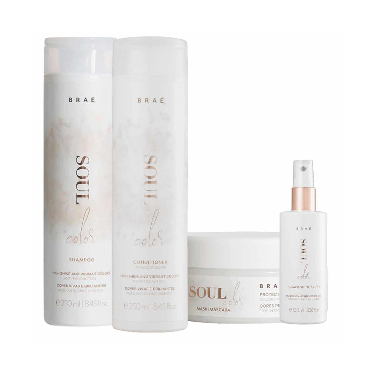 Kit Braé Soul Color Shampoo + Condicionador + Máscara + Leave-in Kit Braé Soul Color Shampoo + Condicionador + Máscara + Leave-in