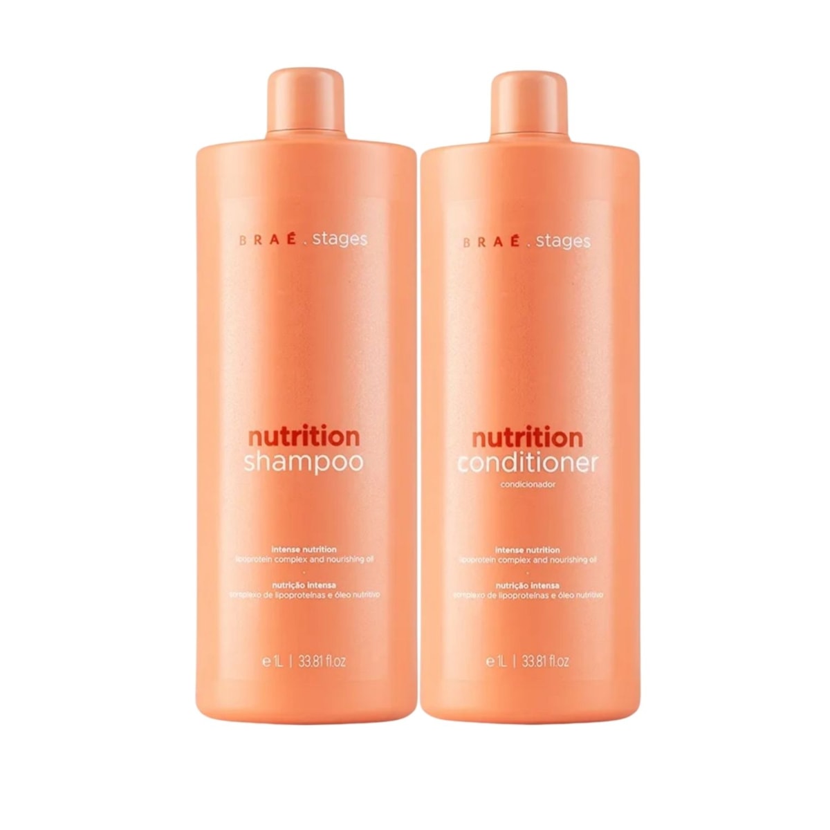 Kit Braé Stages Nutrition Hidratação Nutritiva Shampoo e Condicionador 1 Litro