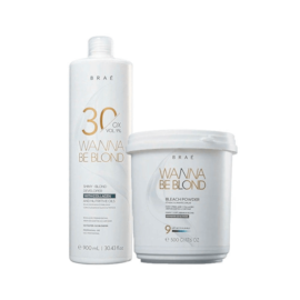 Kit Braé Wanna Be Blond Pó Descolorante 500 g + Oxidante 30 Vol. 900 ml