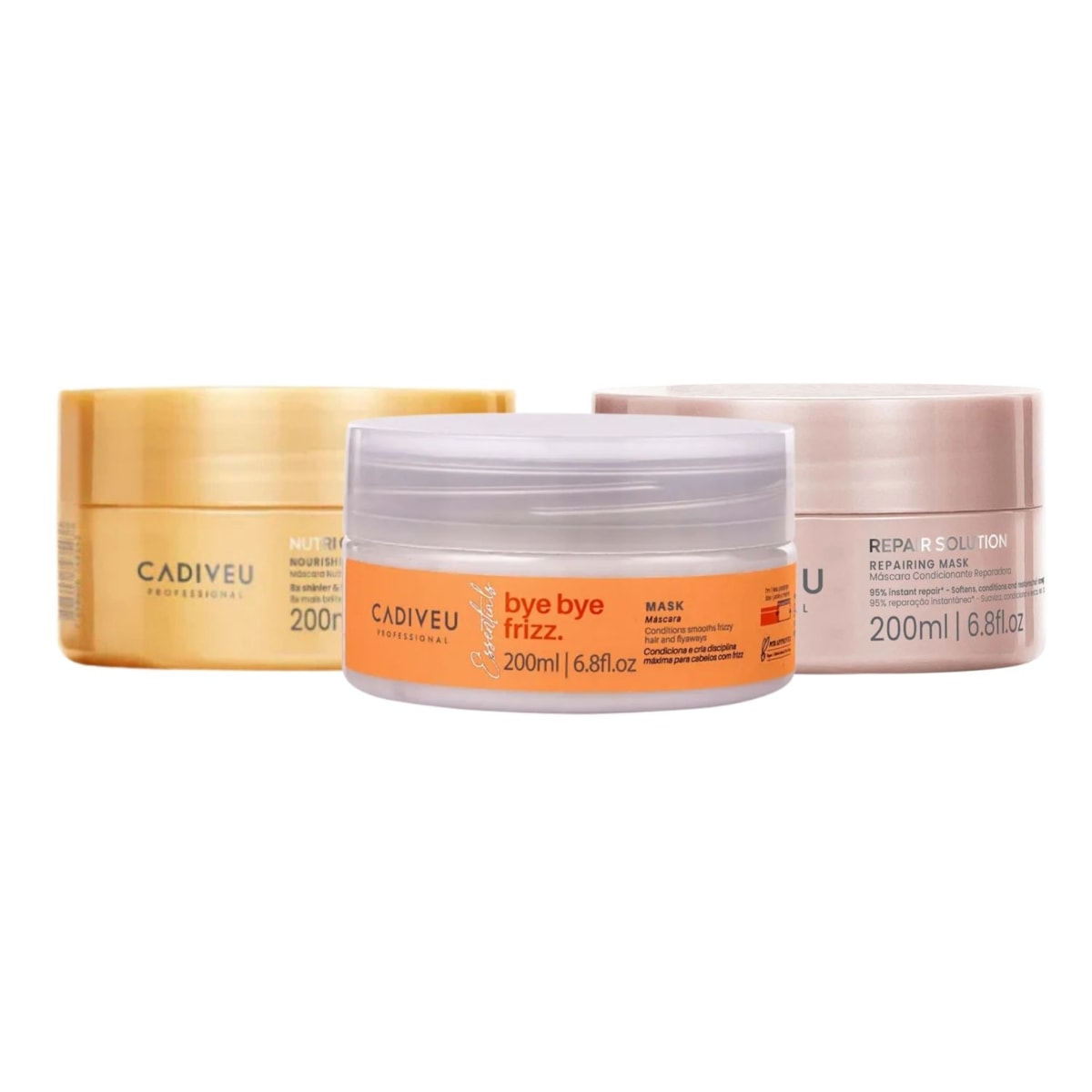 Kit Cadiveu Cronograma Capilar  Máscara de Hidratação Nutrição Reconstrução 3 x 200 ml