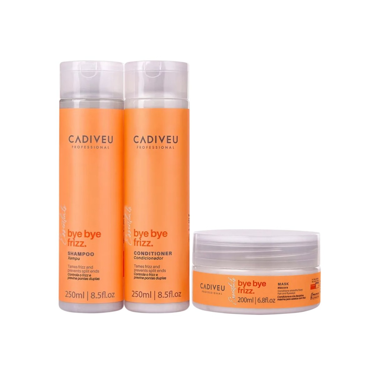 Kit Cadiveu Essentials Bye Bye Frizz Duo + Máscara 200 ml Kit Cadiveu Essentials Bye Bye Frizz Duo + Máscara 200 ml