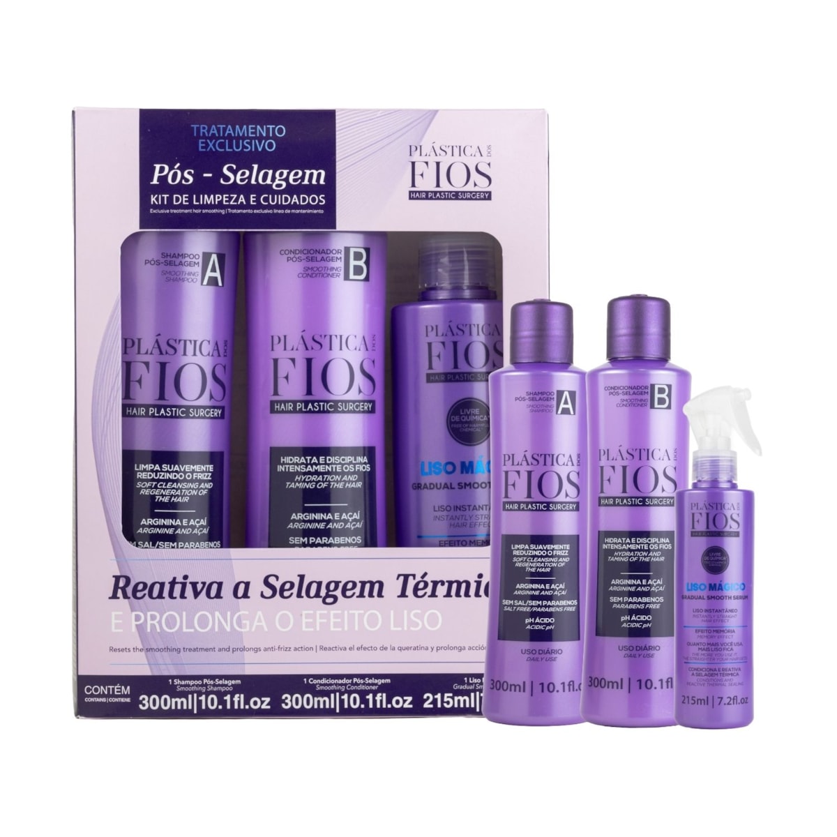 Kit Cadiveu Plástica Dos Fios Duo + Liso Mágico