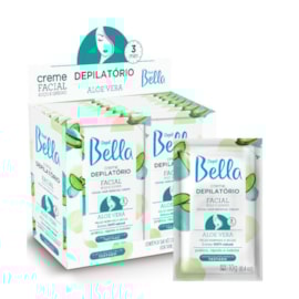 Kit Depil Bella Creme Depilatório Facial Aloe Vera 10 g Caixa 24 Unidades