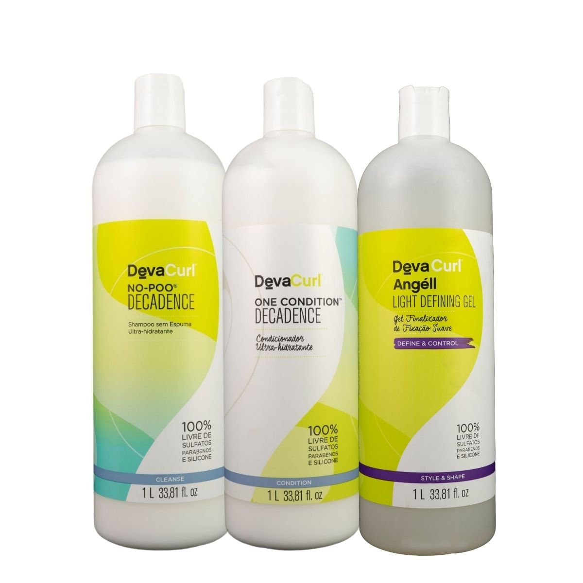 Kit DevaCurl No-Poo Salão com Gel Finalizador (3 Produtos)