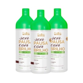 Kit Évallos Sem Pausa com Brilho 3 Progressiva 1 Litro