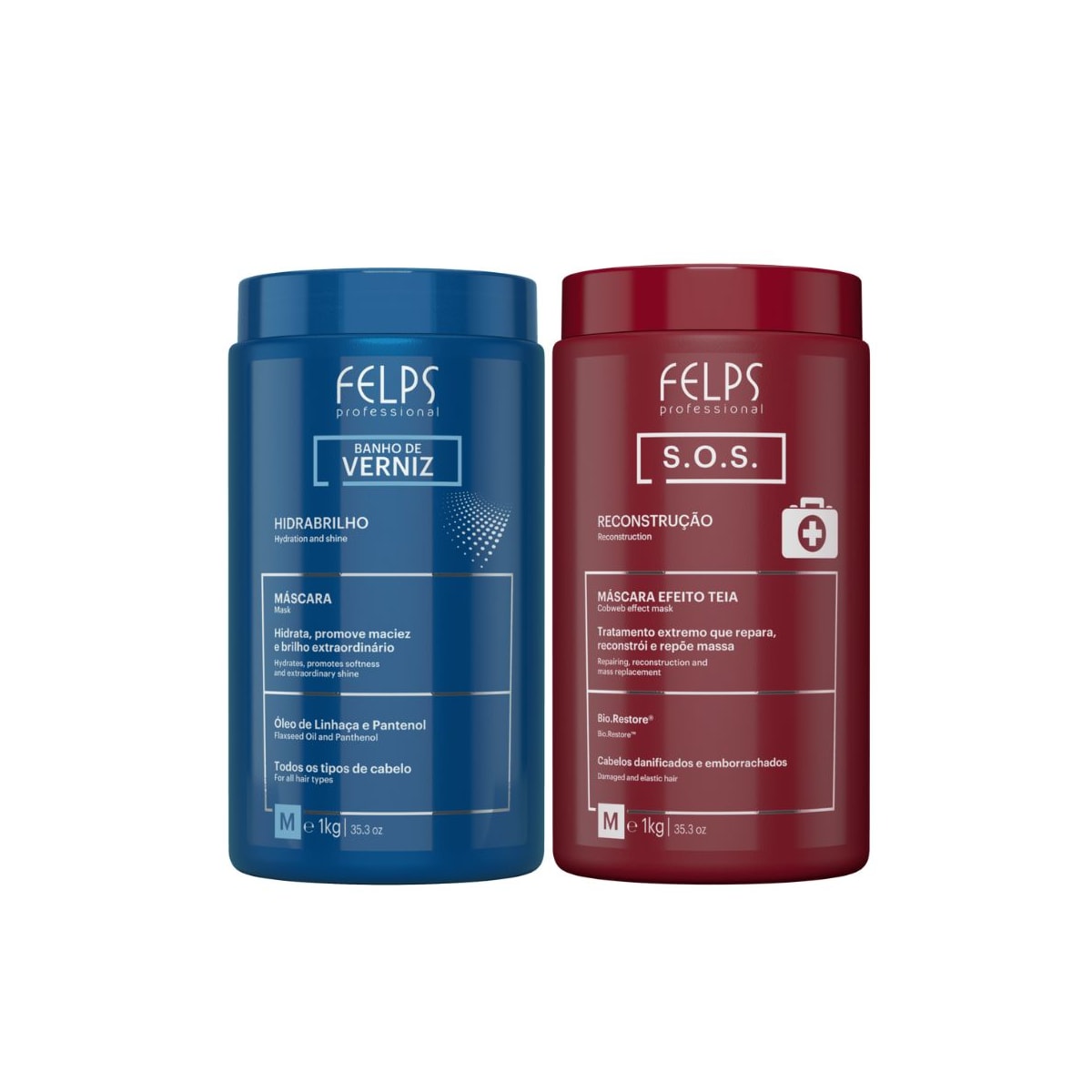 Kit Felps Cronograma Lumiforce (S.O.S.+ Banho de Verniz 2 x 1 Litro) Kit Felps Cronograma Lumiforce (S.O.S.+ Banho de Verniz 2 x 1 Litro)