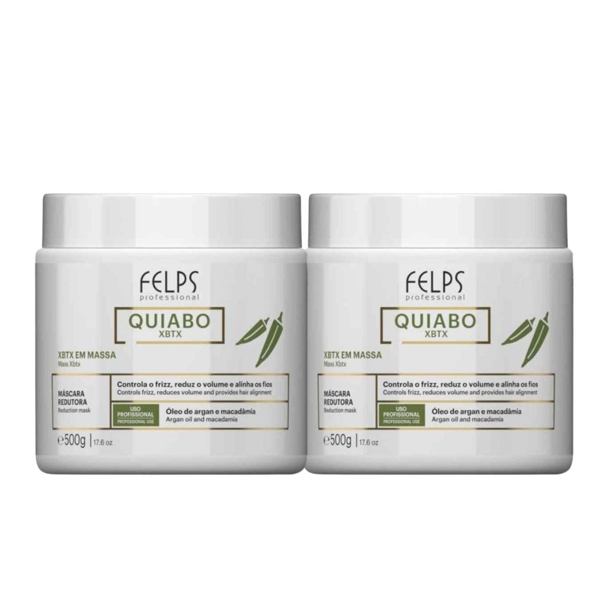 Kit Felps Quiabo XBTX 2 Redutor de Volume em Massa 500 g Kit Felps Quiabo XBTX 2 Redutor de Volume em Massa 500 g
