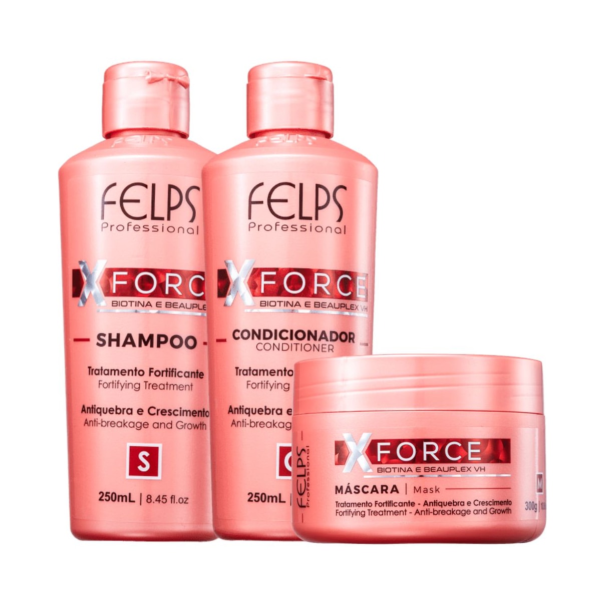 Kit Felps XForce Shampoo 250 ml + Condicionador 250 ml + Máscara 300 g Kit Felps XForce Shampoo 250 ml + Condicionador 250 ml + Máscara 300 g