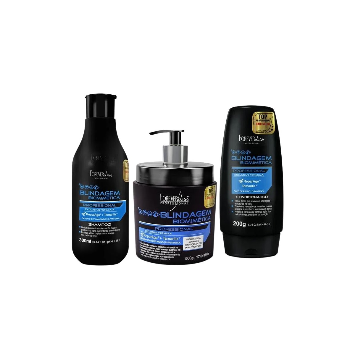 Kit Forever Liss Blindagem Biomimética Capilar Completo