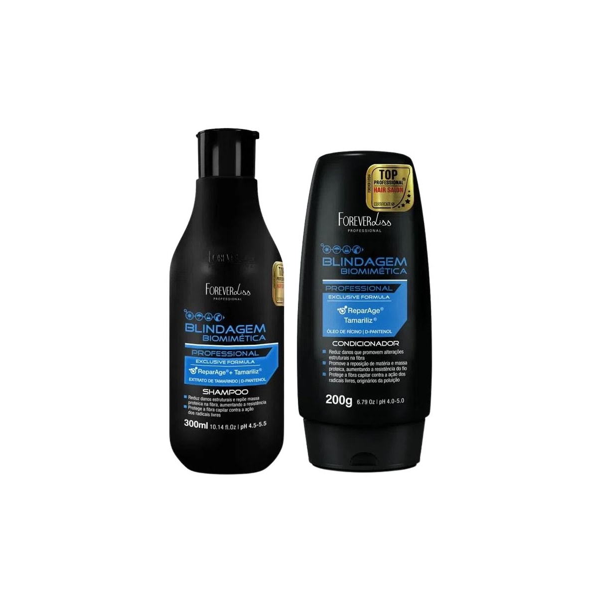Kit Forever Liss Blindagem Biomimética Capilar Shampoo +Condicionador