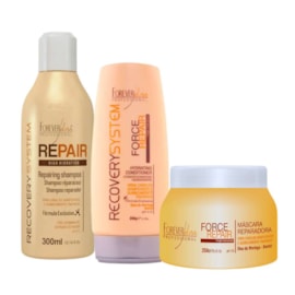 Kit Forever Liss Force Repair Shampoo 300 ml + Condicionador 200 ml + Máscara 250 g
