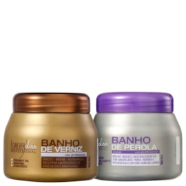 Kit Forever Liss Máscaras Banho de Pérola 250 g + Verniz 250 g
