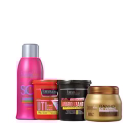 Kit Forever Liss Máscaras UTI 240 g + Anabolizante 240 g + Verniz 240 g + Antiemborrachamento 300 ml