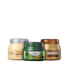 Kit Forever Liss Máscaras Verniz 250 g + Force Repair 250 g + Cresce Cabelo 250 g