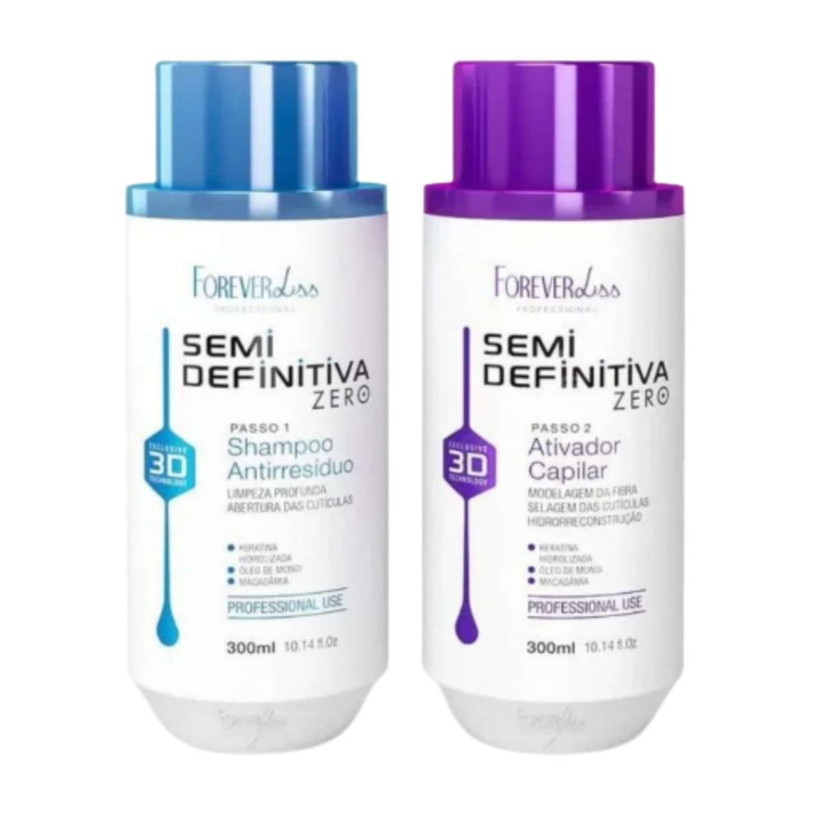 Kit Forever Liss Semi Definitiva Zero Escova 2 x 300 ml Kit Forever Liss Semi Definitiva Zero Escova 2 x 300 ml