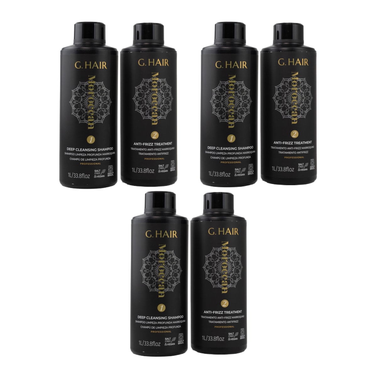 Kit G.Hair Escova Progressiva Marroquina 3 (2 x 1 Litro) Kit G.Hair Escova Progressiva Marroquina 3 (2 x 1 Litro)