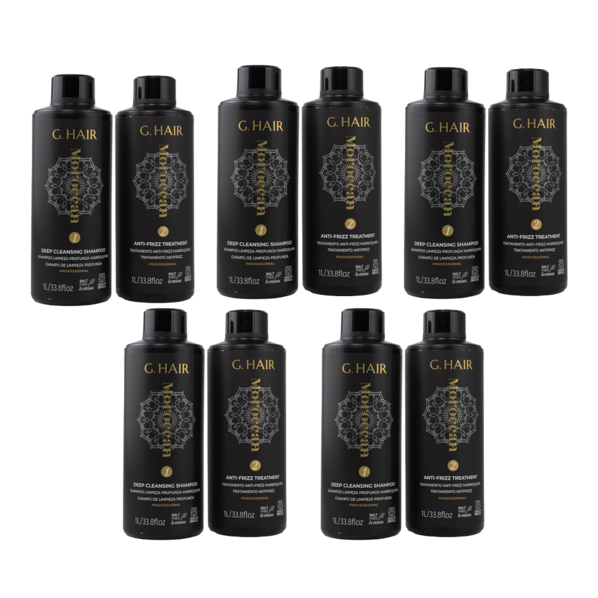 Kit G.Hair Escova Progressiva Marroquina 5 (2 x 1 Litro)