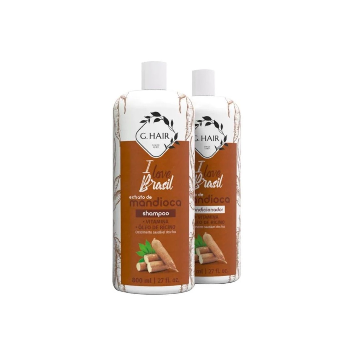 Kit G.Hair I Love Brasil Extrato de Mandioca (2 x 800 ml) Kit G.Hair I Love Brasil Extrato de Mandioca (2 x 800 ml)