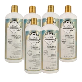 Kit G.Hair Organic Therapy 3 Tratamento Progressiva Antivolume 1 Litro