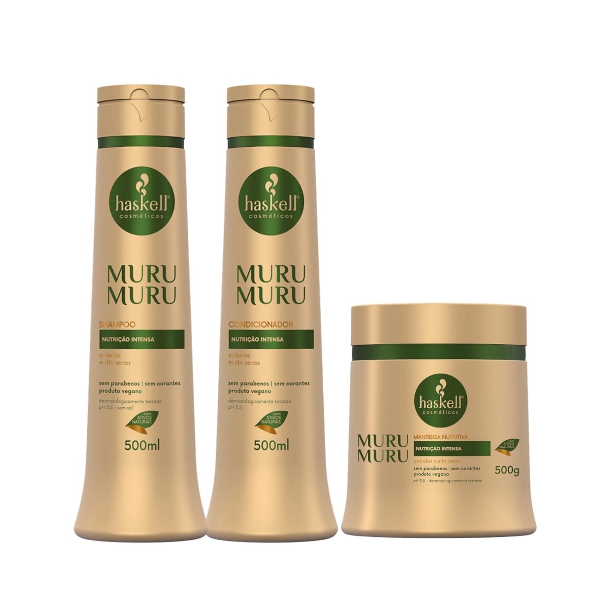 Kit Haskell Muru Muru Duo e Máscara 500ml Kit Haskell Muru Muru Duo e Máscara 500ml