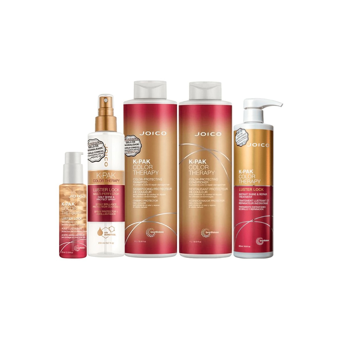 Kit Joico K-PAK Color Therapy Duo Grande + Máscara 500 ml + Leave in 200 ml + Oleo Capilar 63 ml