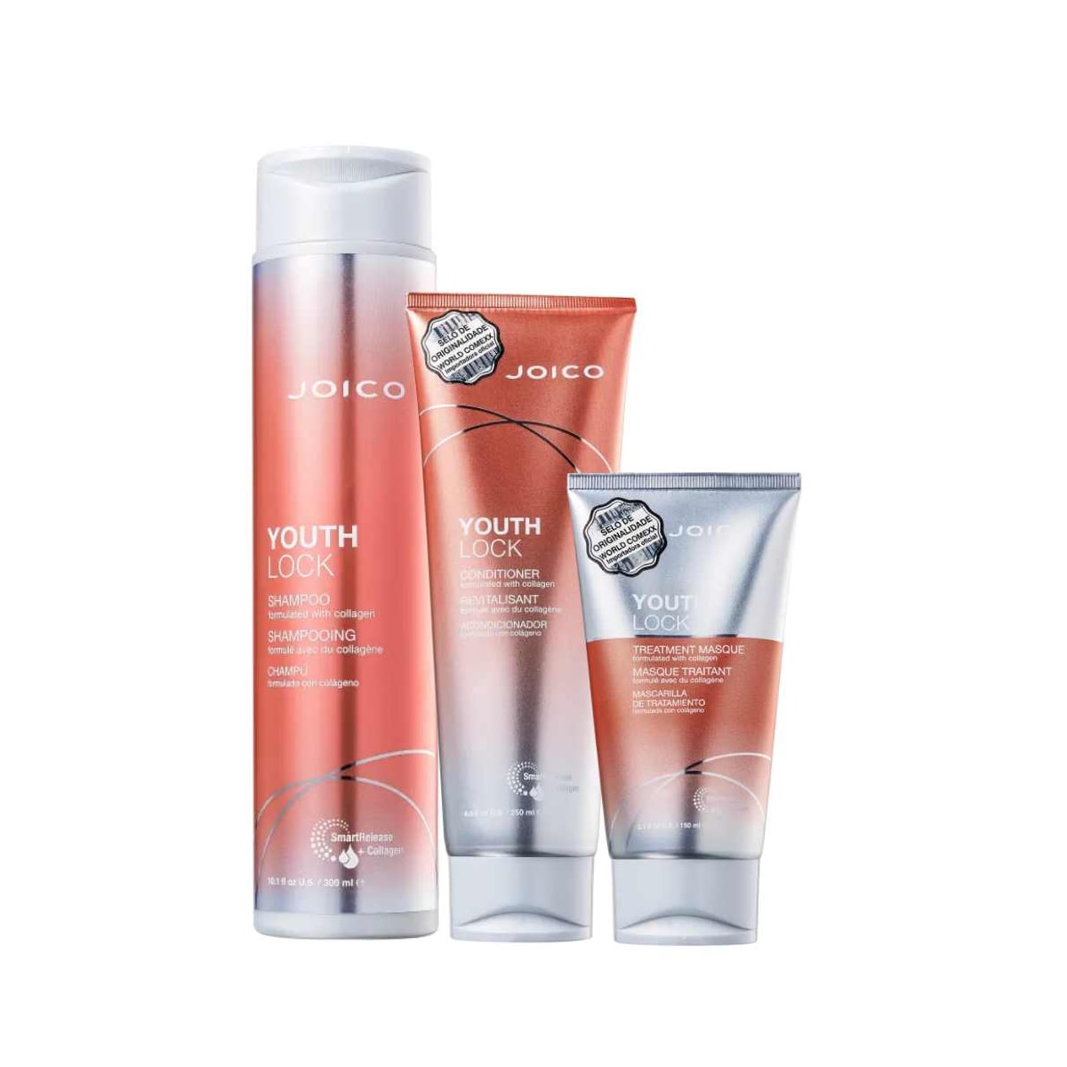 Kit Joico Youth Lock Shampoo 300 ml + Condicionador 250 ml + Máscara 150 ml
