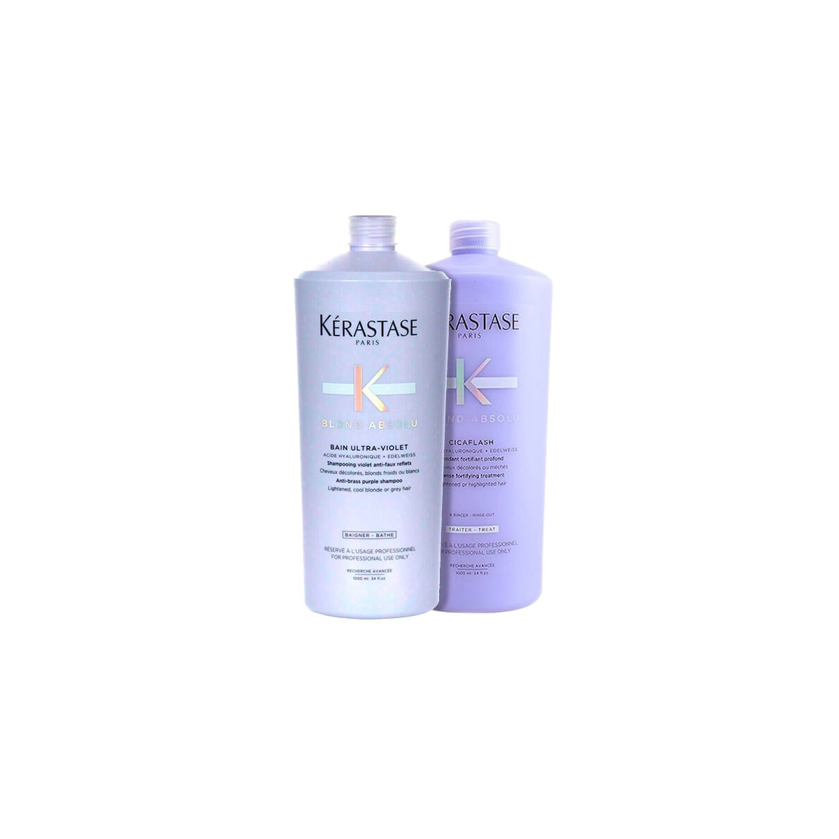 Kit Kérastase Blond Absolu Ultra Violet Tratamento Shampoo 1 Litro + Condicionador Cicaflash 1 Litro