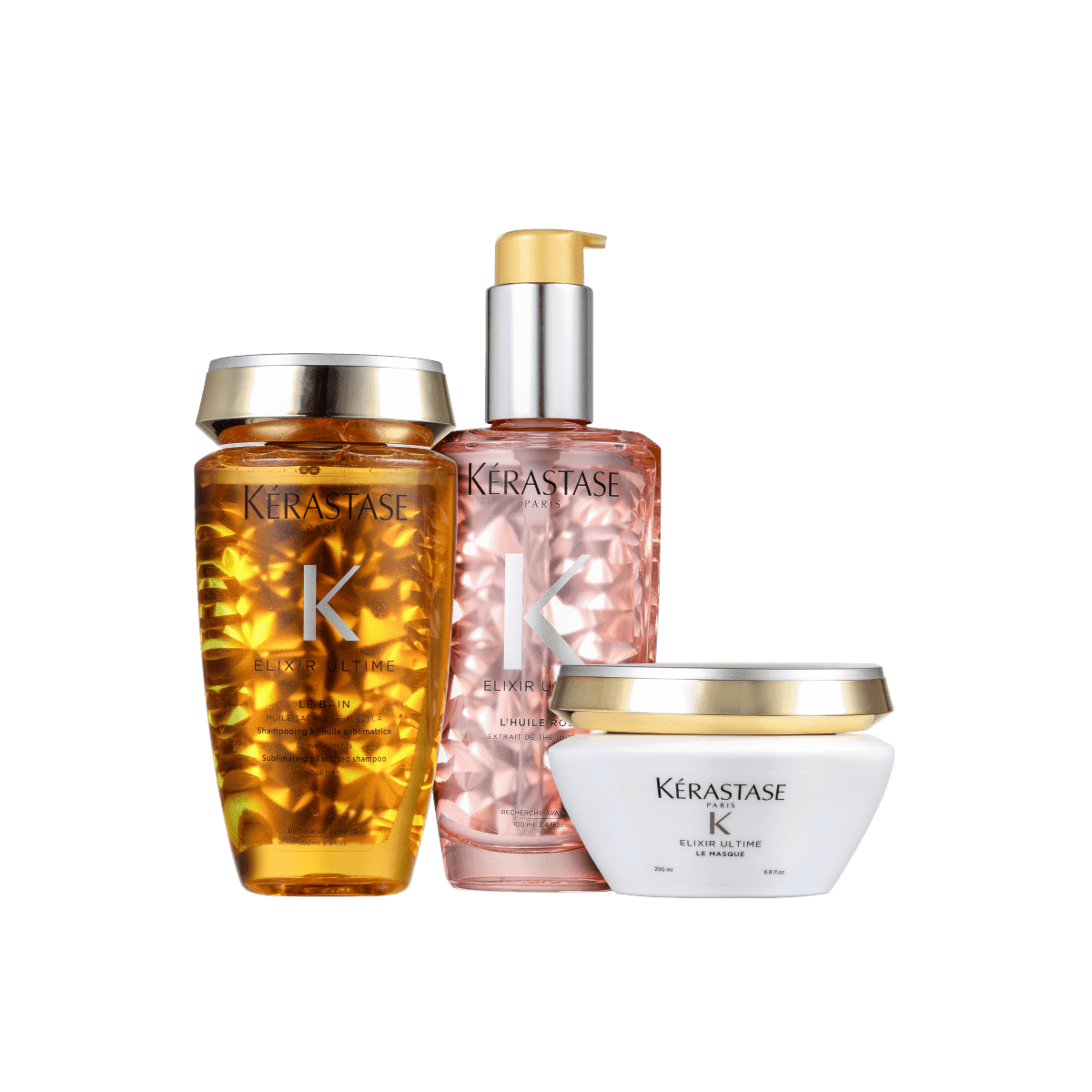 Kit Kérastase Elixir Ultime Masque Rose (Shampoo + Máscara + Oléo)