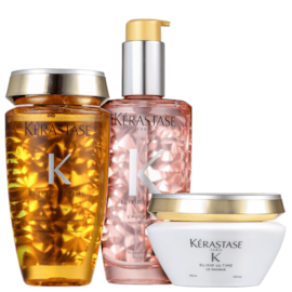 Kit Kérastase Elixir Ultime Masque Rose (Shampoo + Máscara + Oléo)