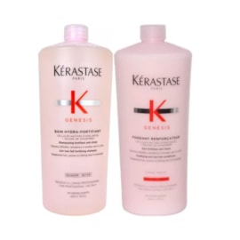 Kit Kérastase Genesis Hydra Fortifiant Shampoo 1 Litro + Condicionador Renforcateur 1 Litro