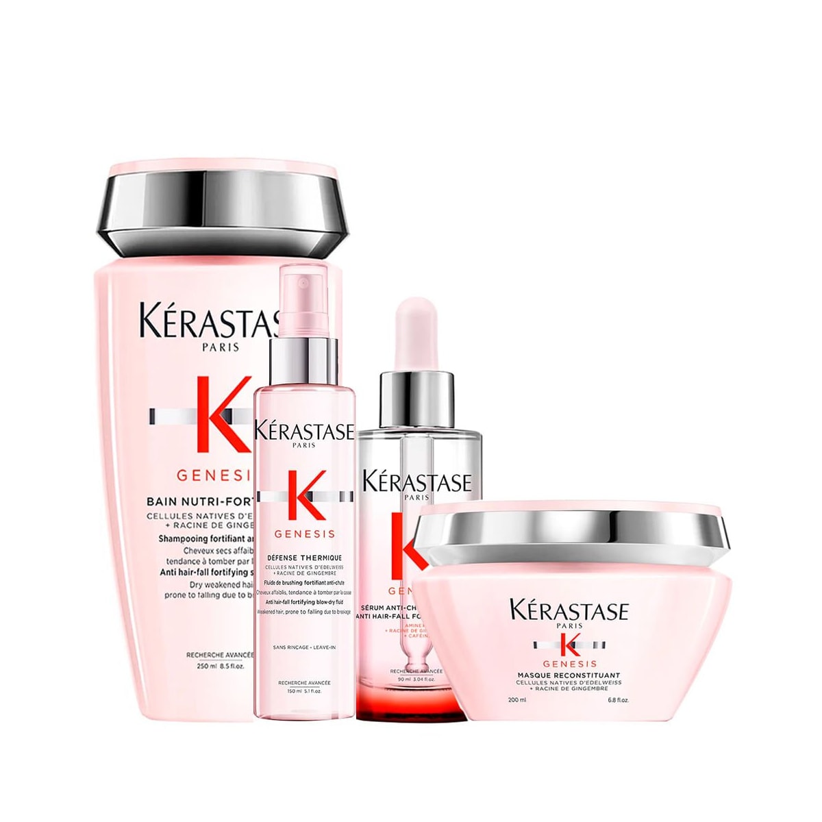 Kit Kérastase Genesis (Shampoo + Máscara + Sérum + Protetor Térmico) Kit Kérastase Genesis (Shampoo + Máscara + Sérum + Protetor Térmico)