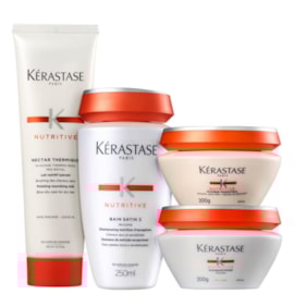 Kit Kérastase Nutritive Protocole Immunité Fins (Shampoo + Leave-in + 2 Máscara's)
