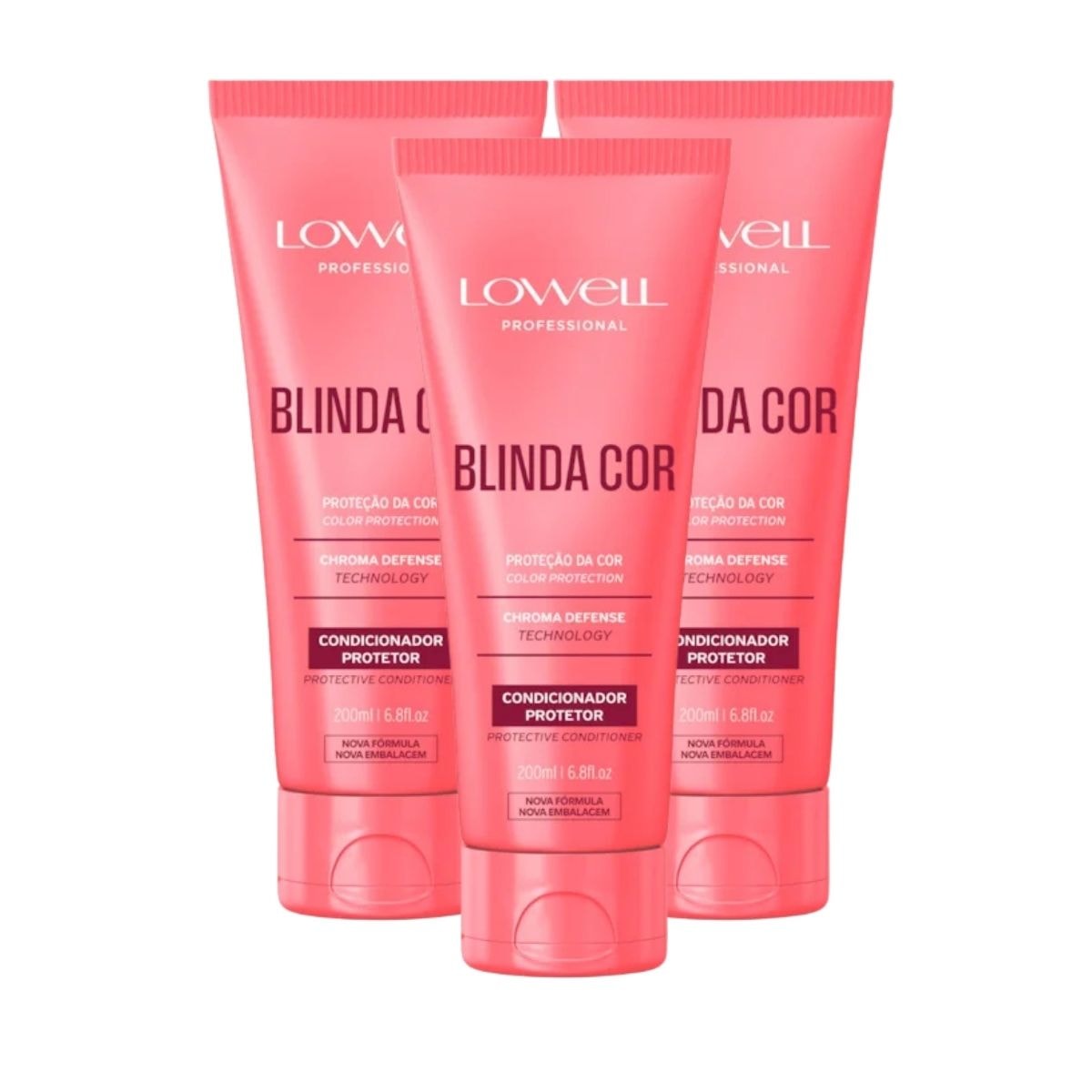 Kit Lowell Blinda Cor 3 Condicionador Protetor 200 ml