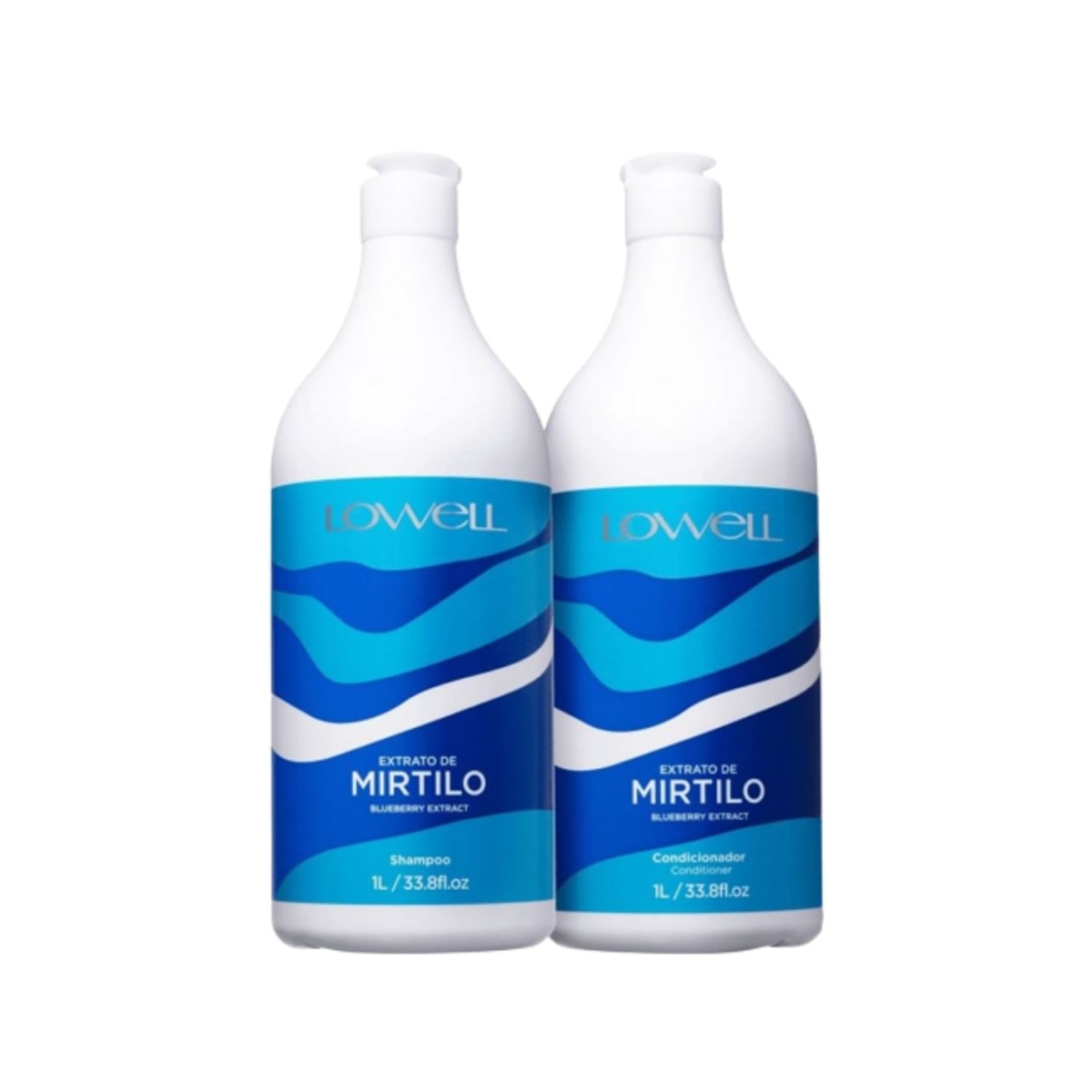 Kit Lowell Extrato de Mirtilo Shampoo 1 Litro + Condicionador 1 Litro Kit Lowell Extrato de Mirtilo Shampoo 1 Litro + Condicionador 1 Litro