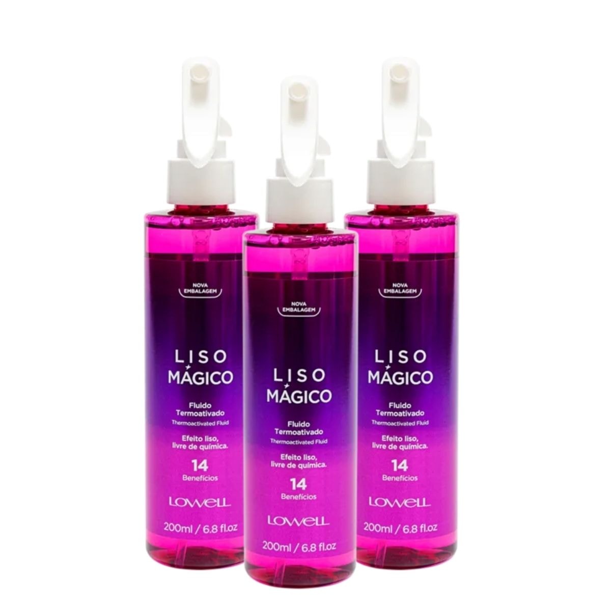 Kit Lowell Keeping Liss Liso Mágico 3 Spray Termoativo 200 ml Kit Lowell Keeping Liss Liso Mágico 3 Spray Termoativo 200 ml