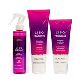 Kit Lowell Keeping Liss Liso Mágico Shampoo 240 ml + Condicionador 200 ml + Termoativo 200 ml